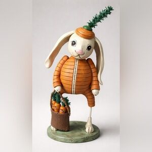 Enesco Janell Berryman Pumpkin seeds Folk art Carrot Patch
Bunny Rabbit Figure